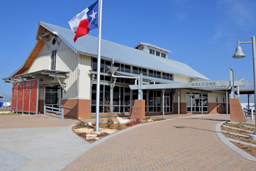 View of front entrance to the new Hill County Safety Rest Area
